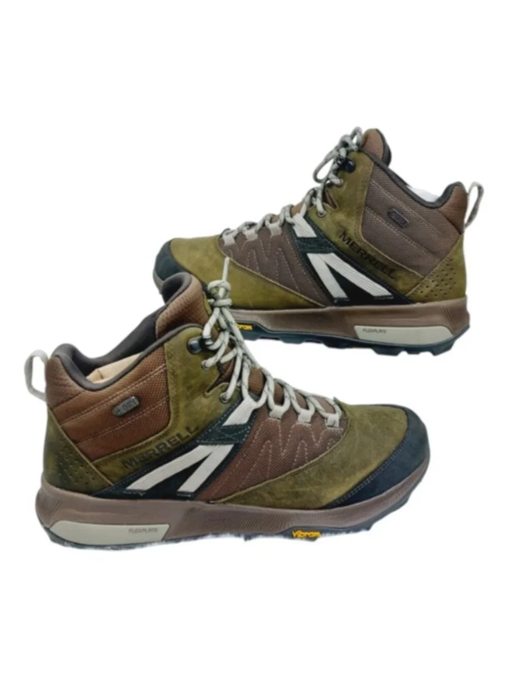 Merrell Men's Olive Brown Zion Leather Waterproof Trail Ankle Hiking Boots 12